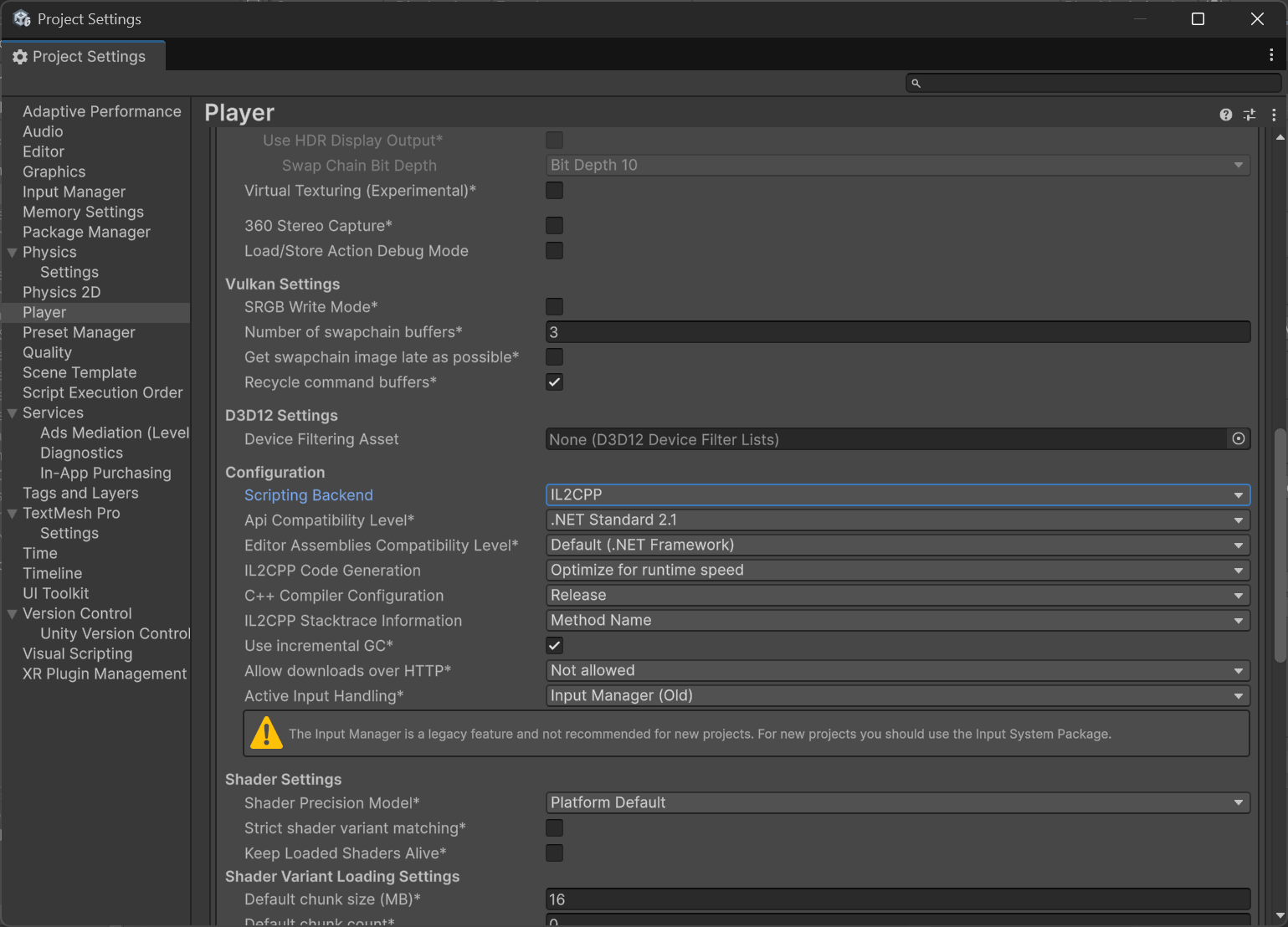 AoT compilation settings