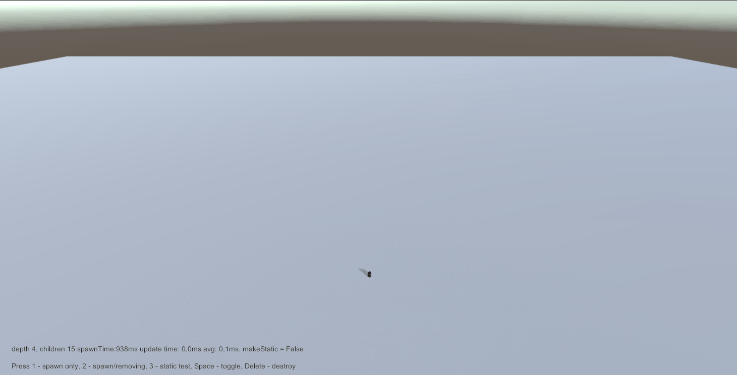 Visualization of the stress test in Unity.